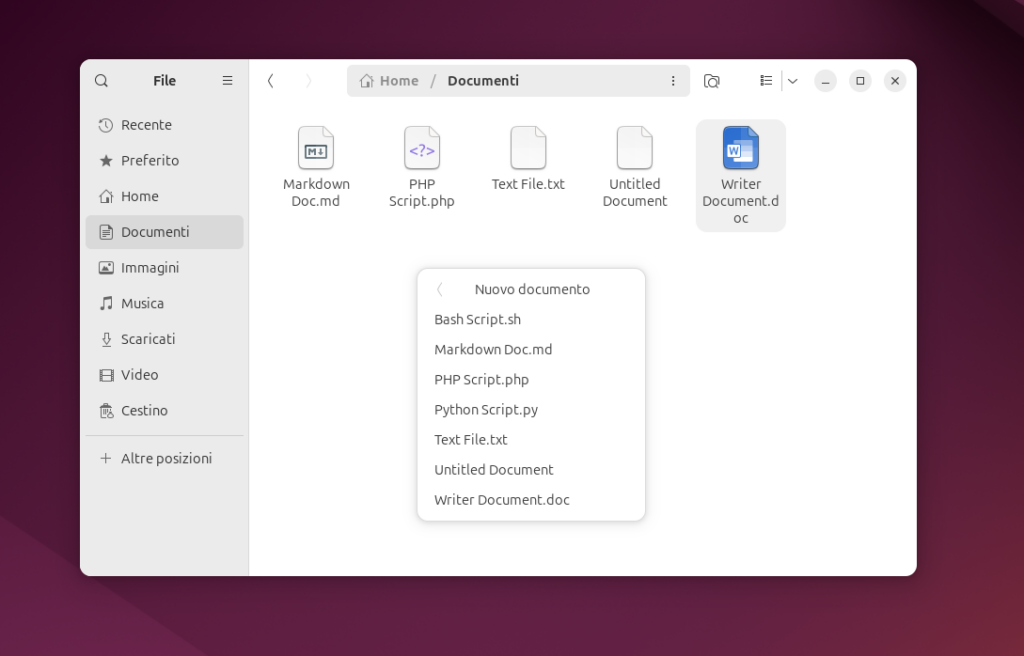 Nautilus Right Click New File