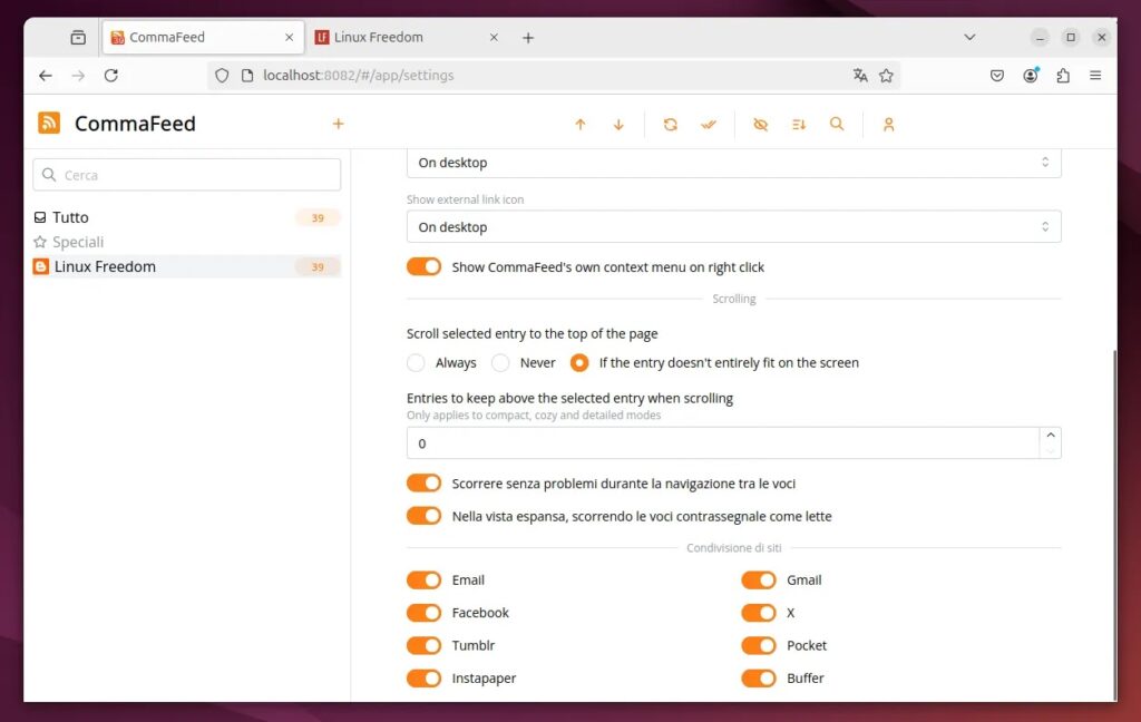 CommaFeed in Ubuntu