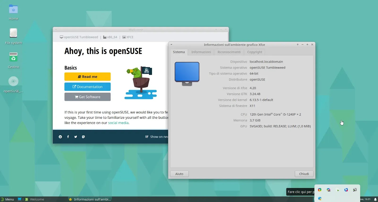 openSUSE Tumbleweed XFCE