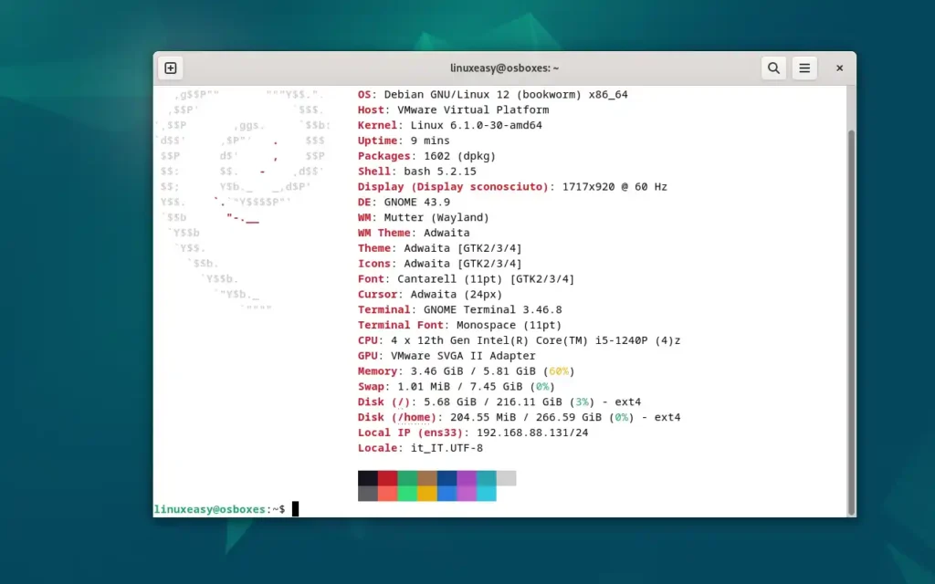 fastfetch su Debian 12