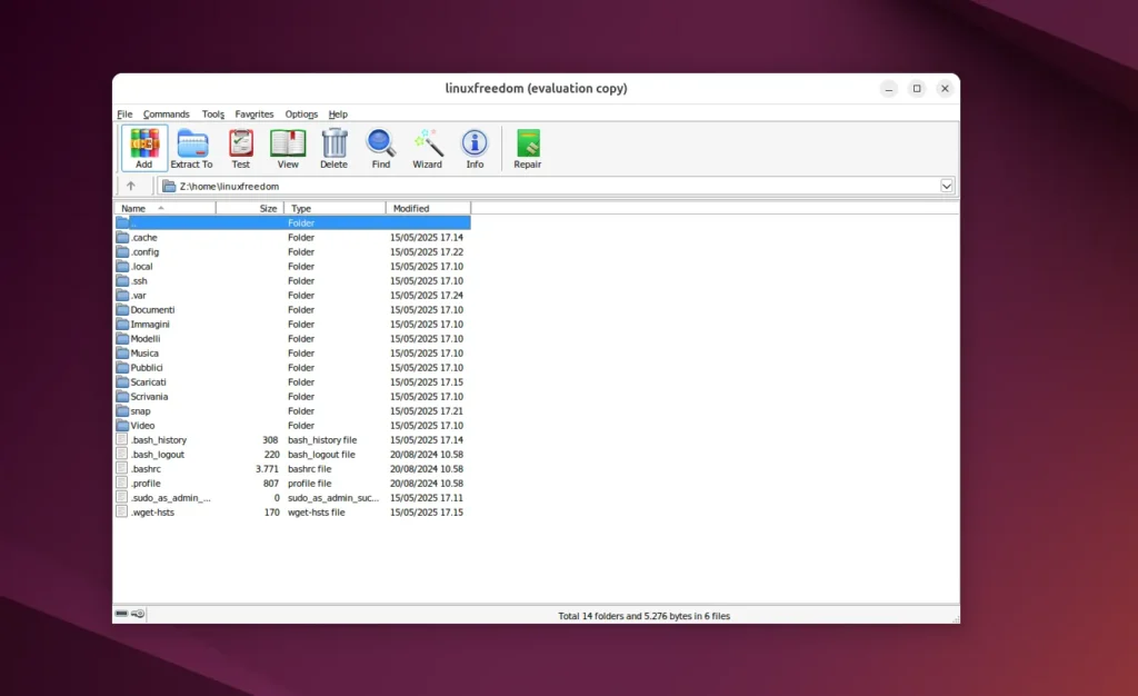 WinRAR Ubuntu