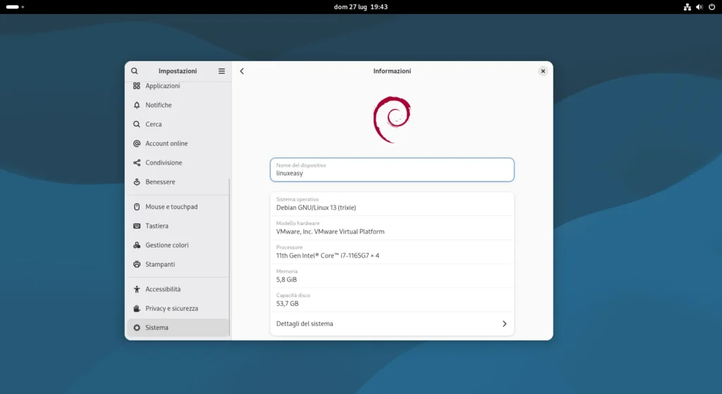 Debian 13 GNOME