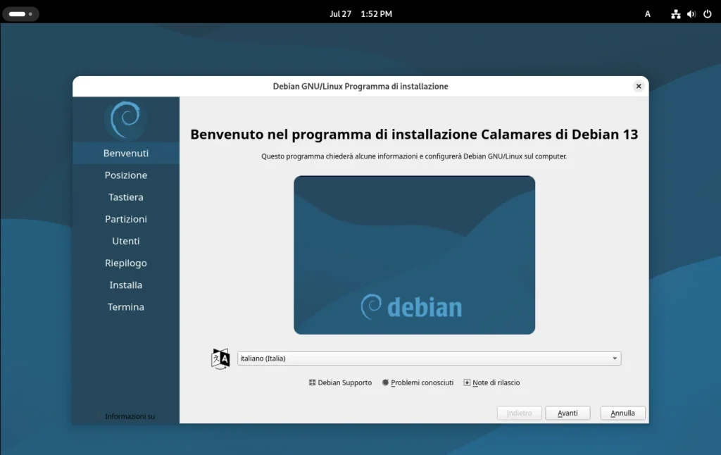 debian 13 installer