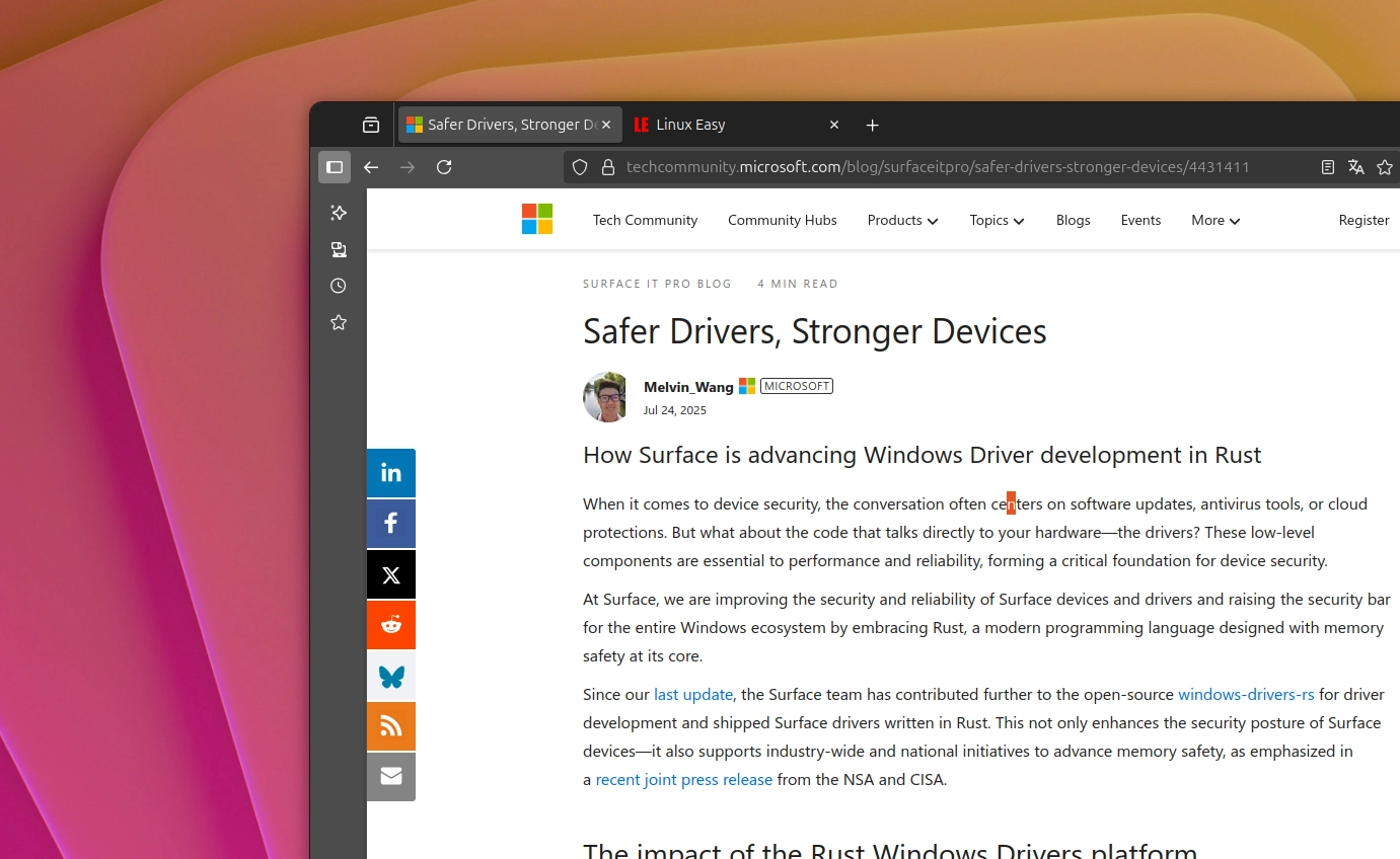 microsoft driver rust