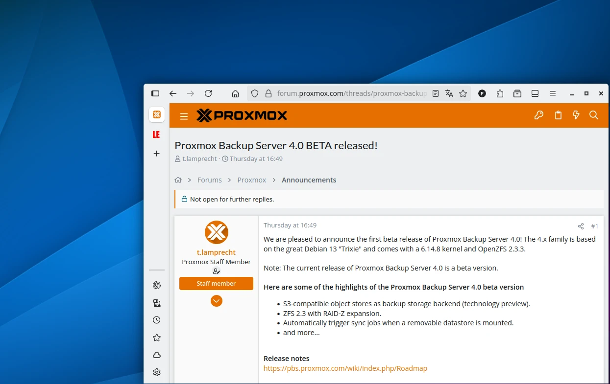 proxmox backup server 4 0 beta