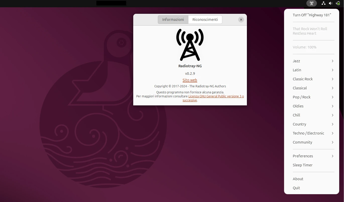 Radiotray NG Ubuntu