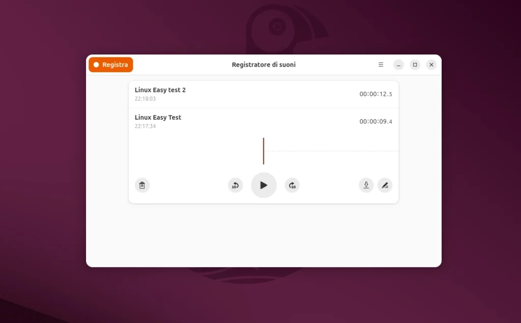gnome sound recorder