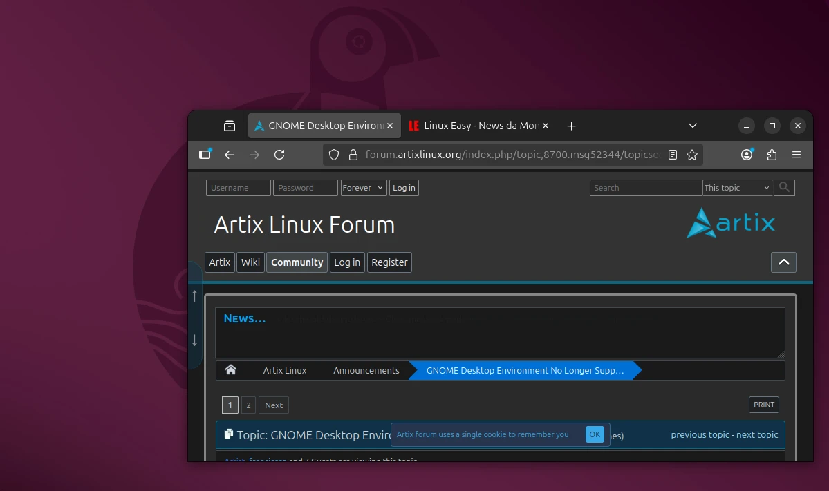 artix linux gnome