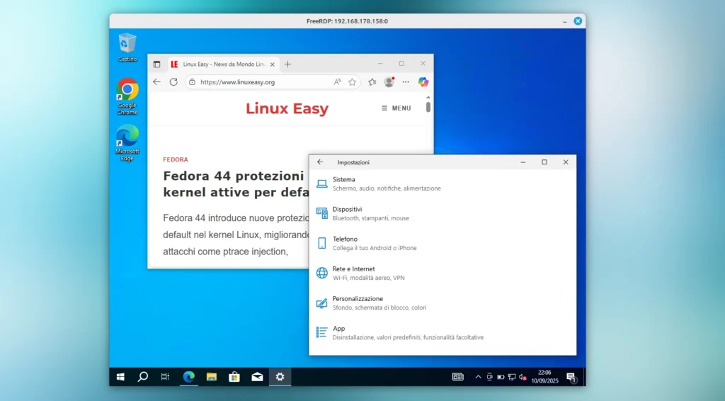 FreeRDP 3.17.1 su Linux
