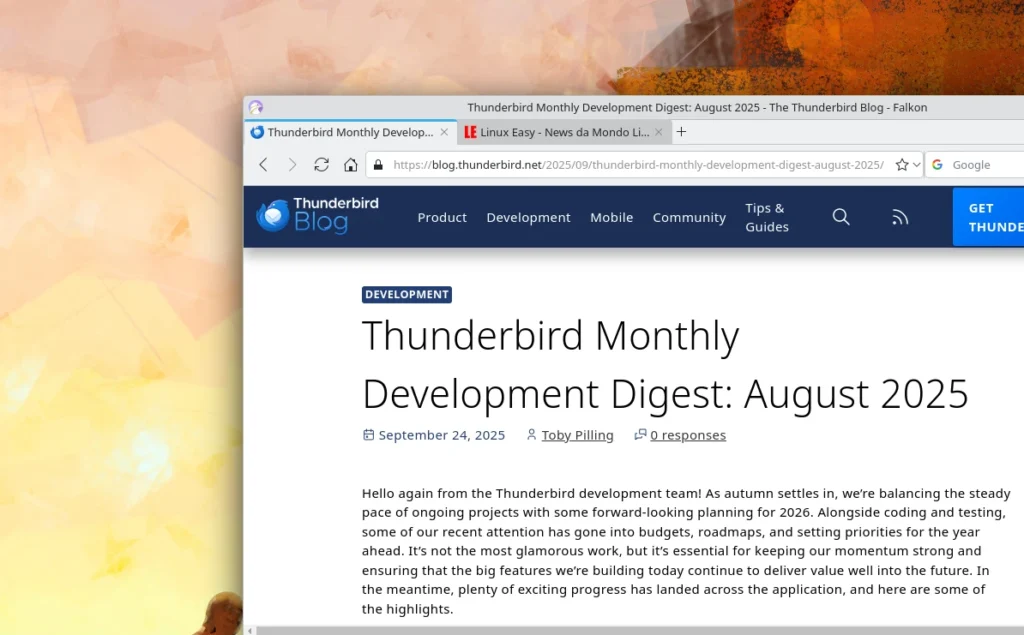 thunderbird agosto 2025