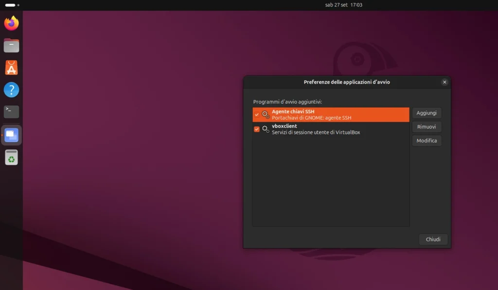 ubuntu applicazioni avvio