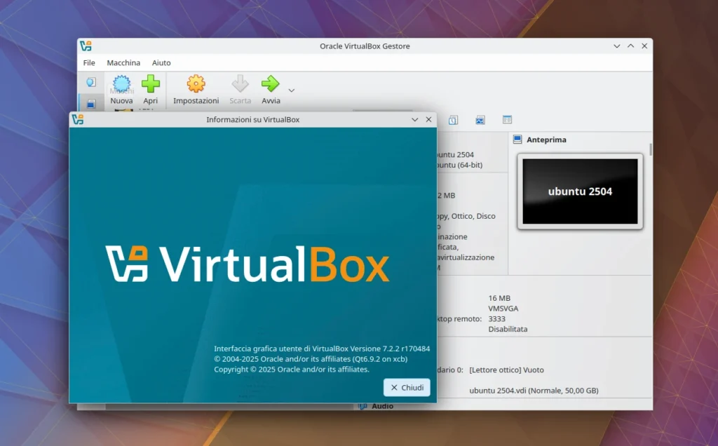 VirtualBox 7.2.2 Linux