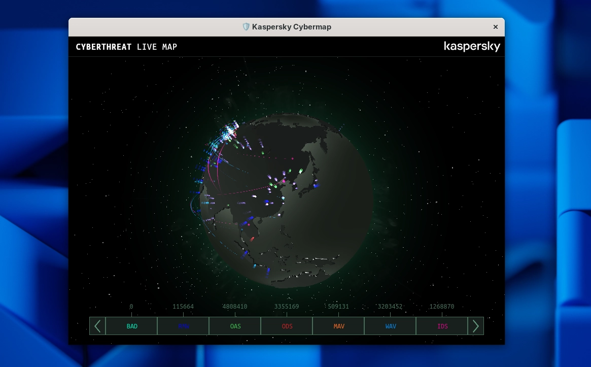 Scopri di più sull'articolo Kaspersky Cybermap su Linux: visualizzare le minacce globali in tempo reale