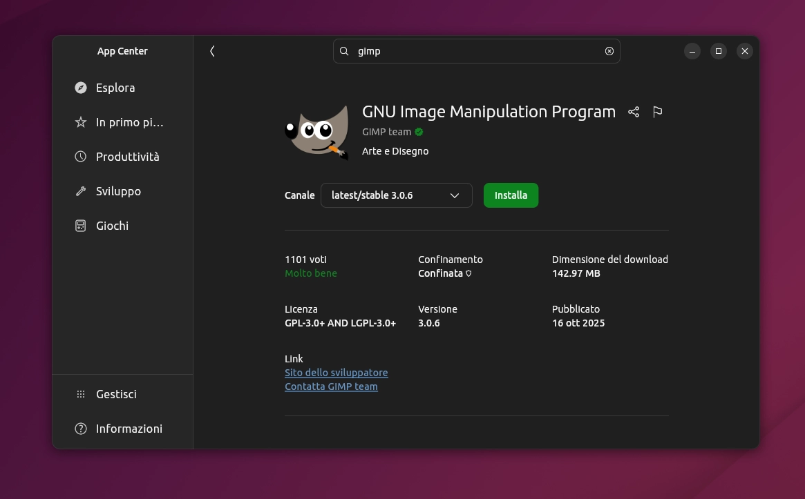 Scopri di più sull'articolo GIMP ora disponibile come pacchetto Snap ufficiale su Linux