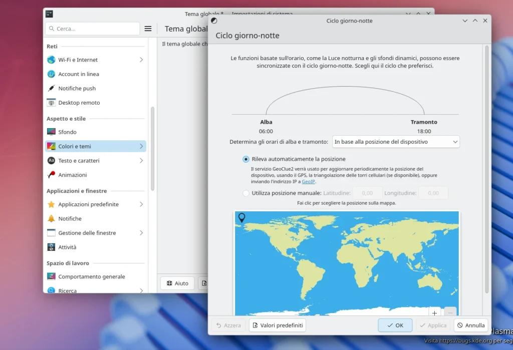 Plasma 6.5 Ciclo Giorno-Notte