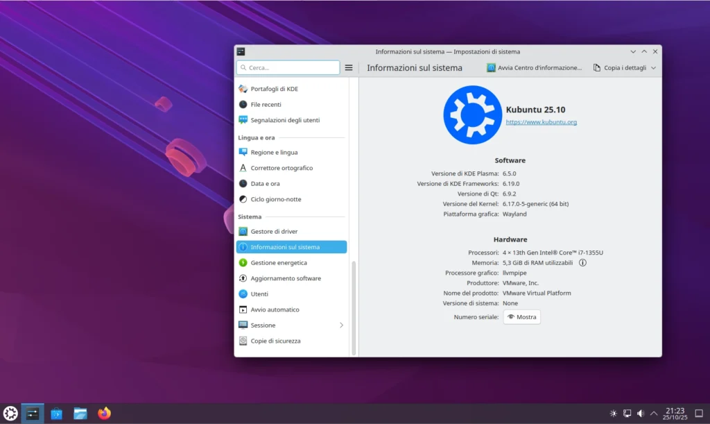 kubuntu 25.10 plasma 6.5