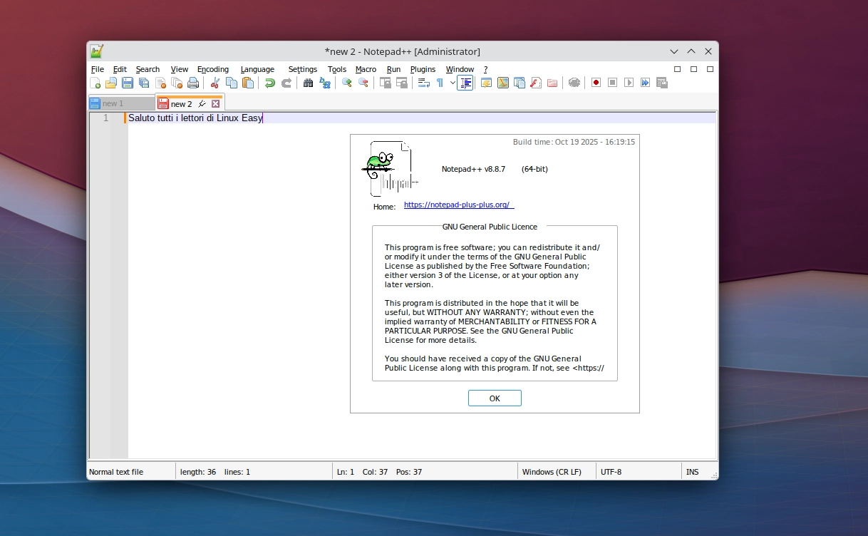 notepad++ 8.8.7 linux
