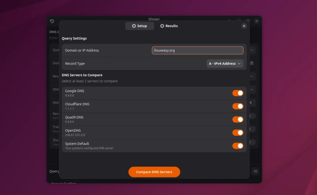 Digger Compare DNS Server