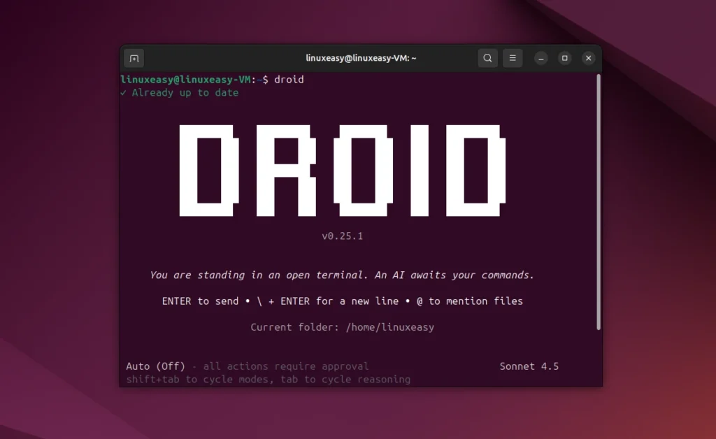 Factory Droid Linux CLI