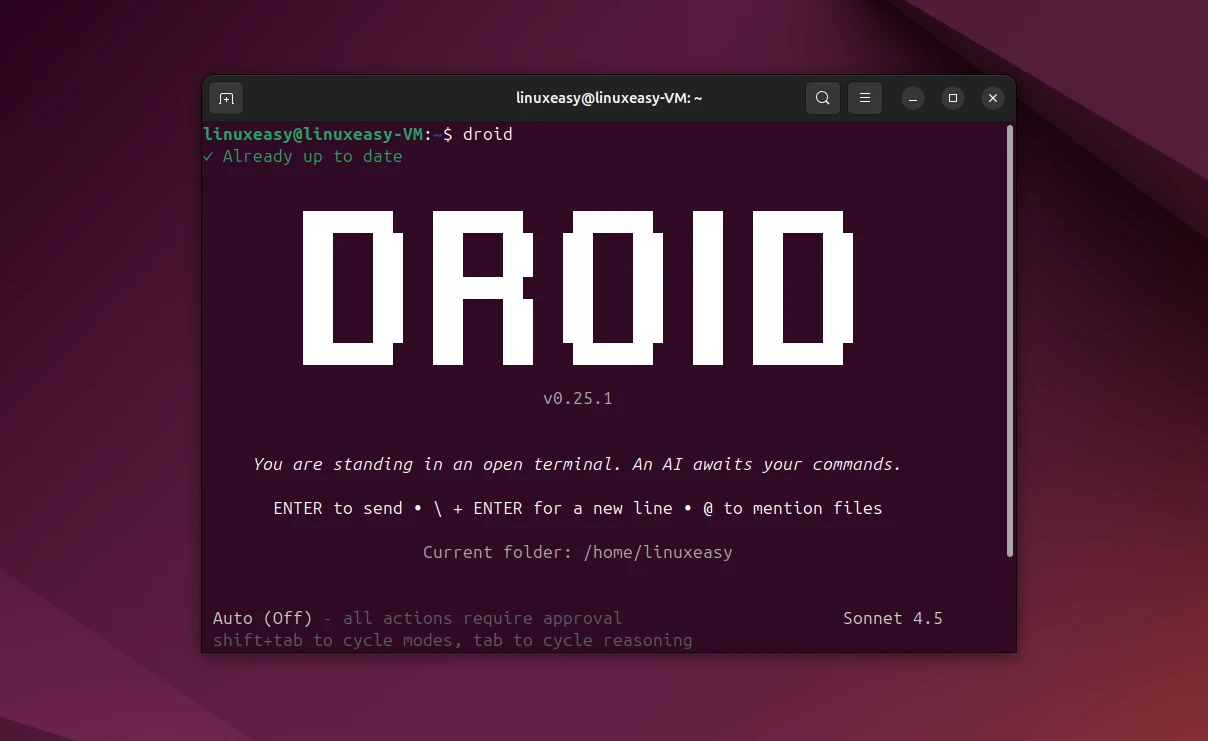 Factory Droid Linux CLI