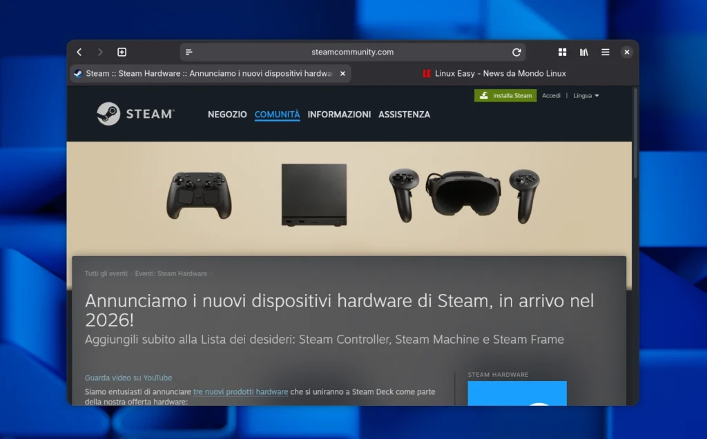 nuovi dispositivi hardware di Steam