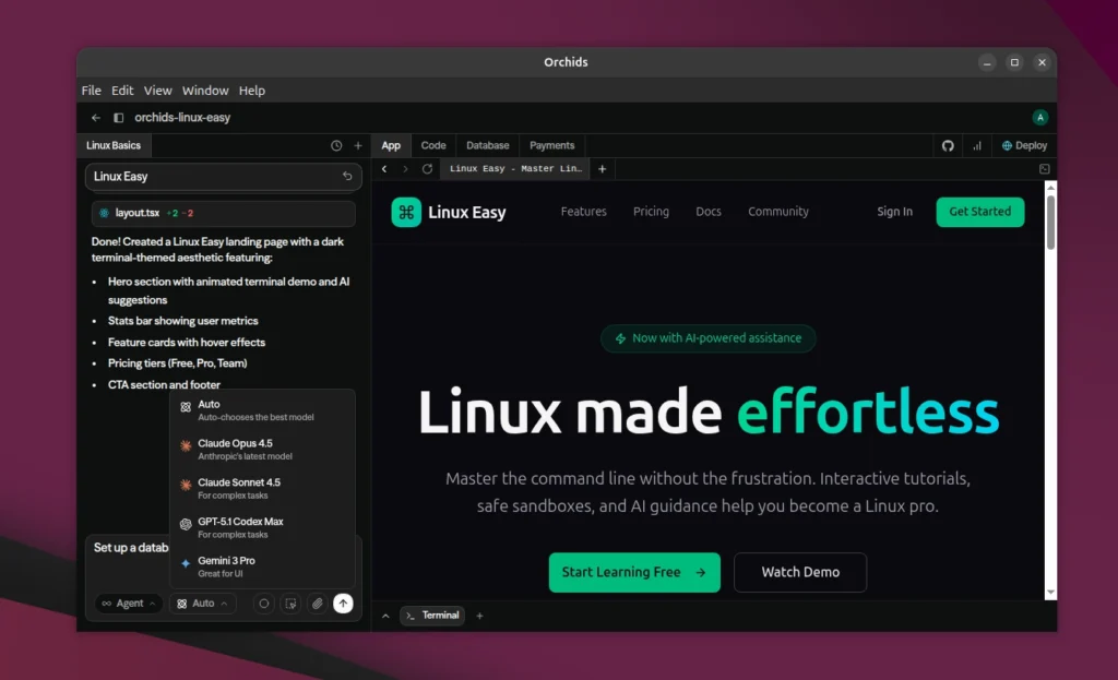 Orchids Software Linux AI