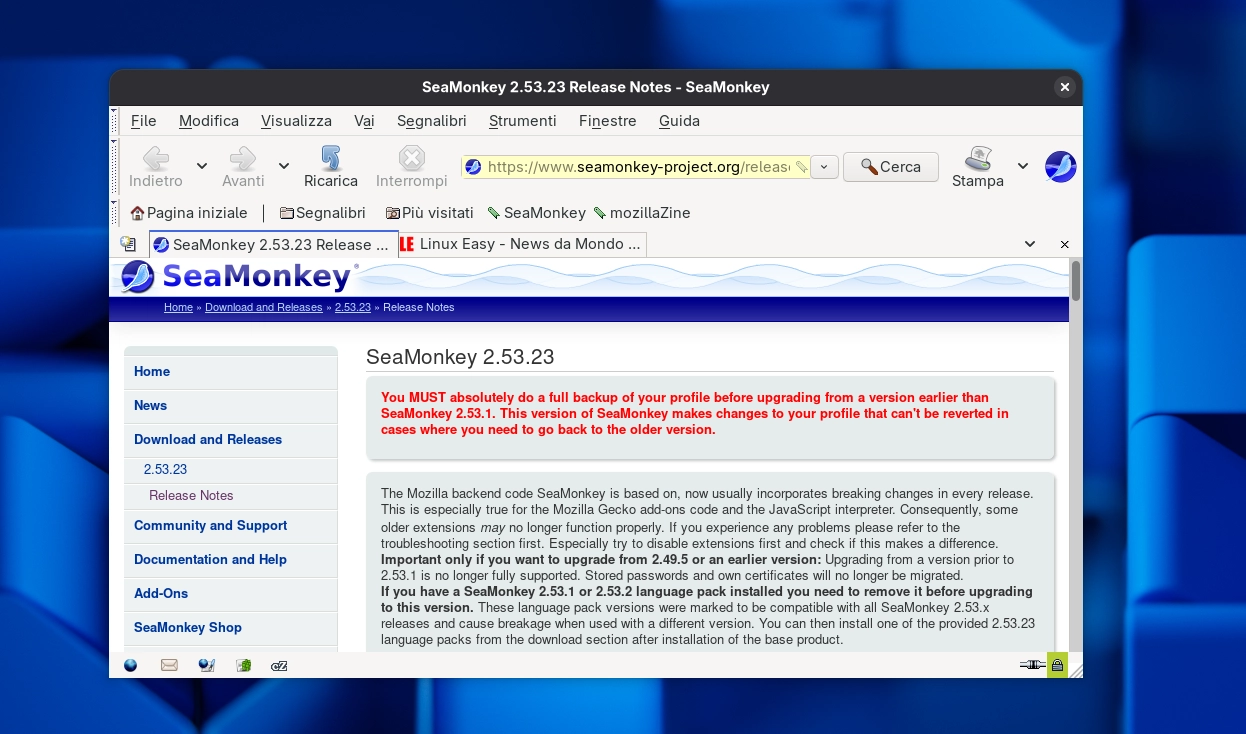 SeaMonkey linux