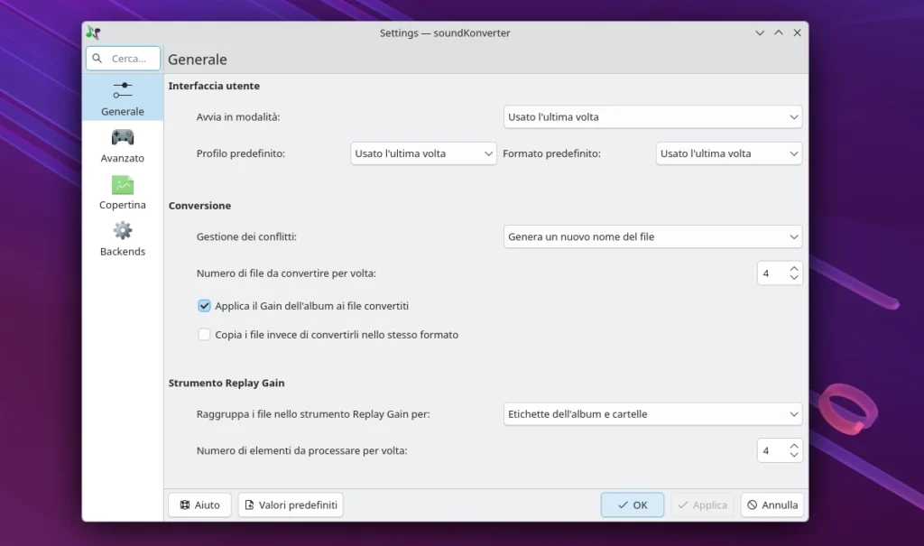SoundKonverter Preferenze