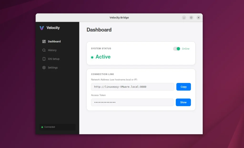 Velocity Bridge Linux