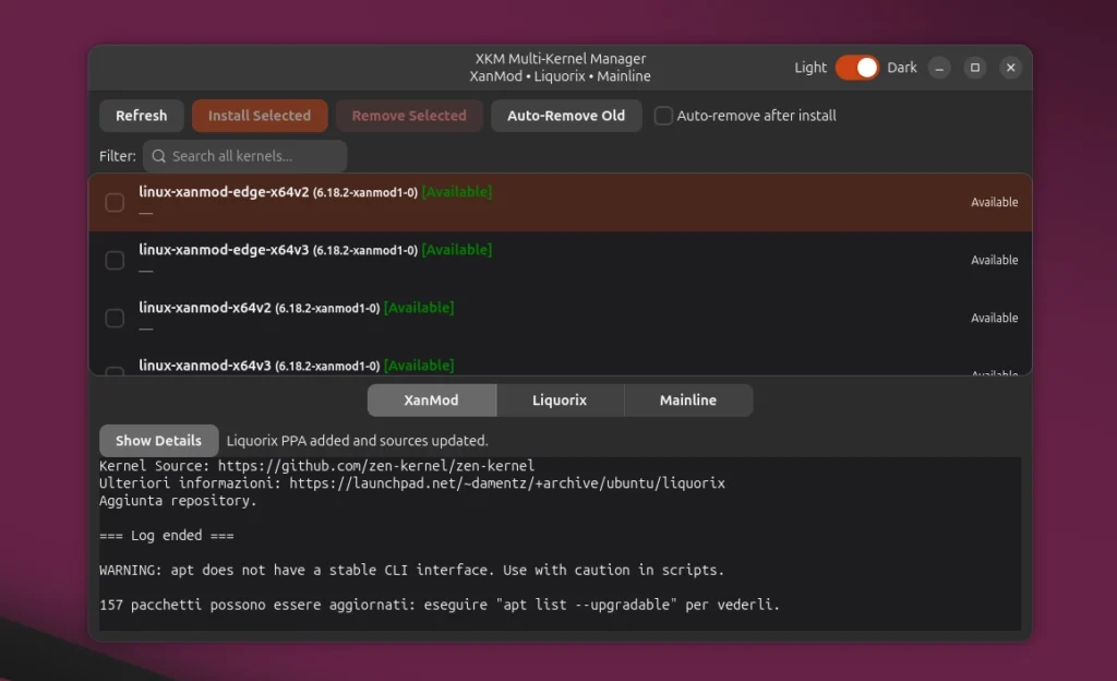 XKM Multi Kernel Manager Ubuntu
