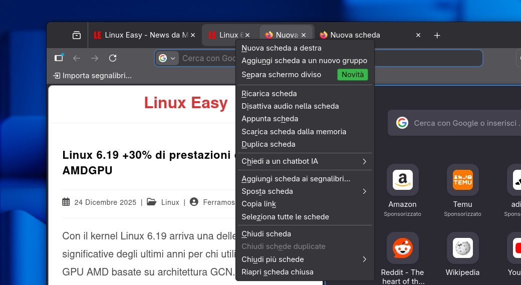 firefox schermo diviso