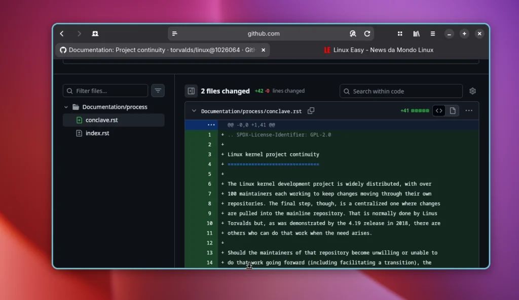 Linux kernel project continuity