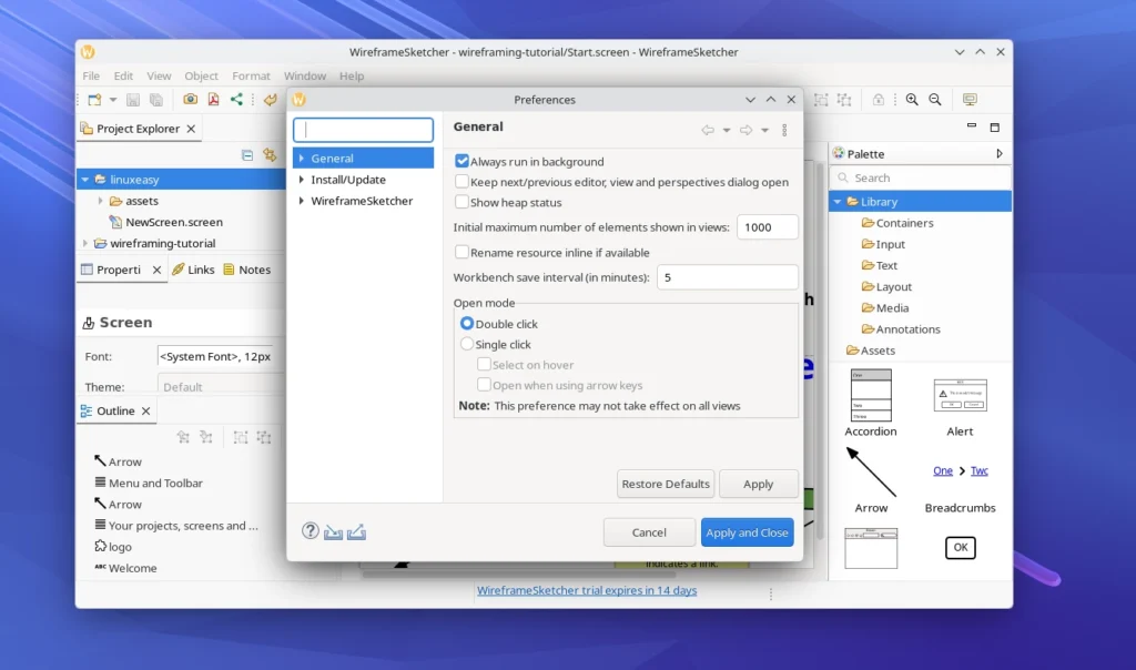 WireframeSketcher Settings