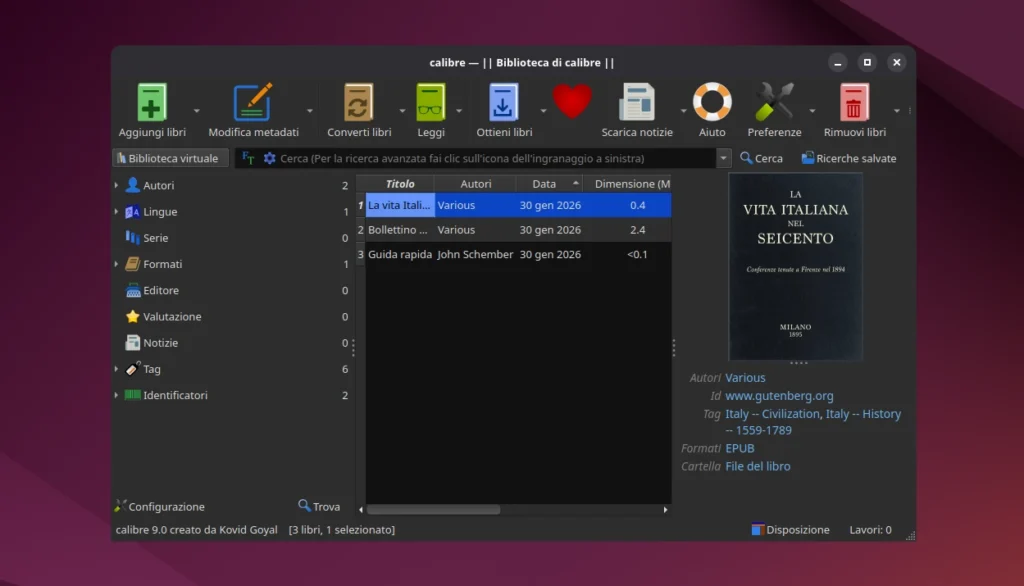 calibre 9.0 ubuntu linux
