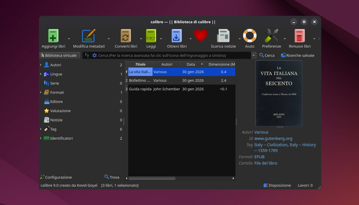 calibre 9.0 ubuntu linux