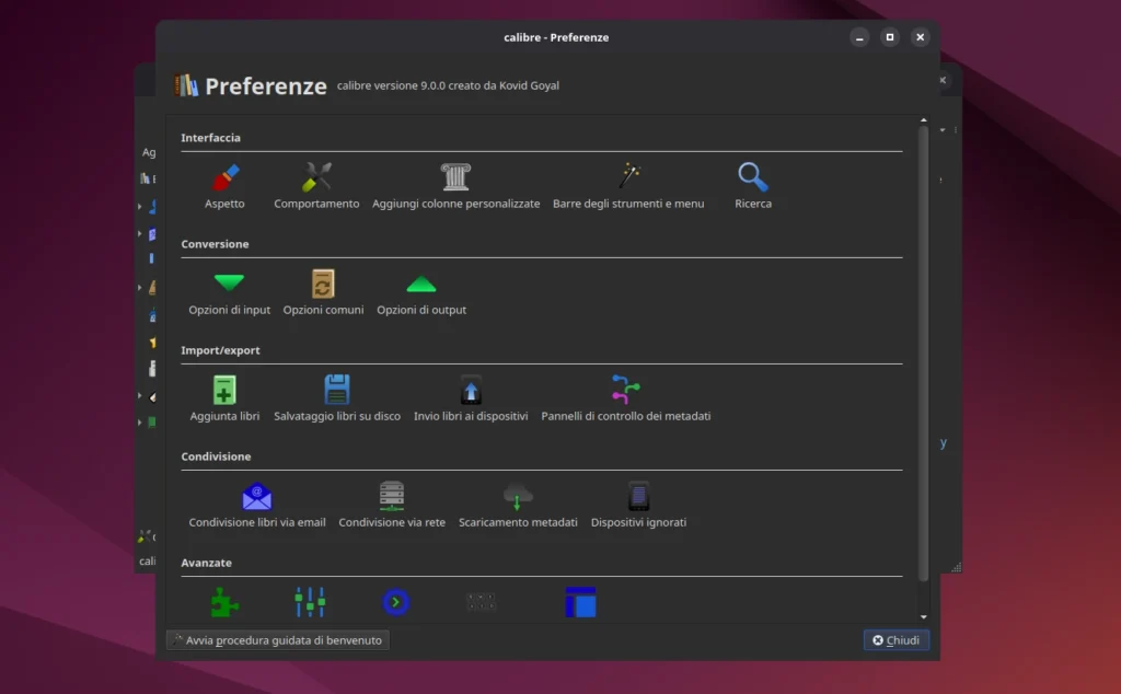 calibre preferenze