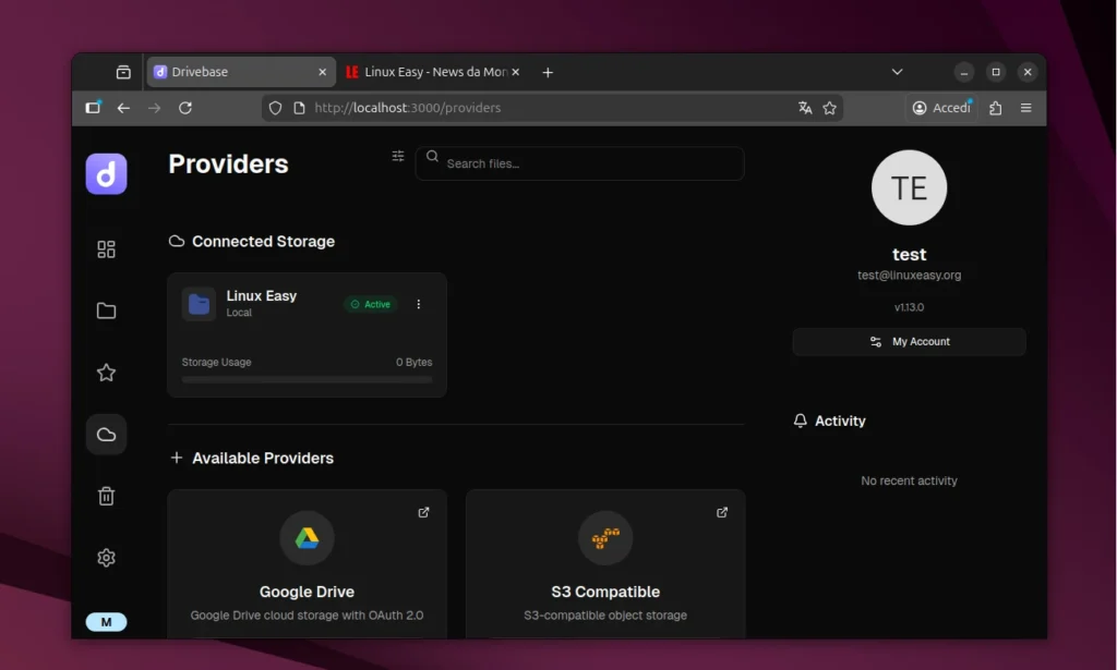 Drivebase Linux Settings