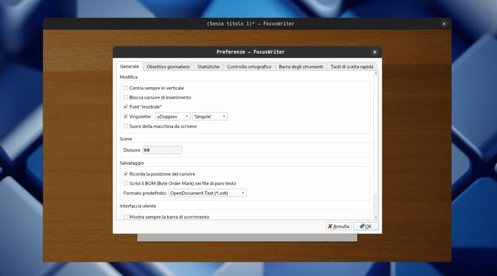 FocusWriter Settings