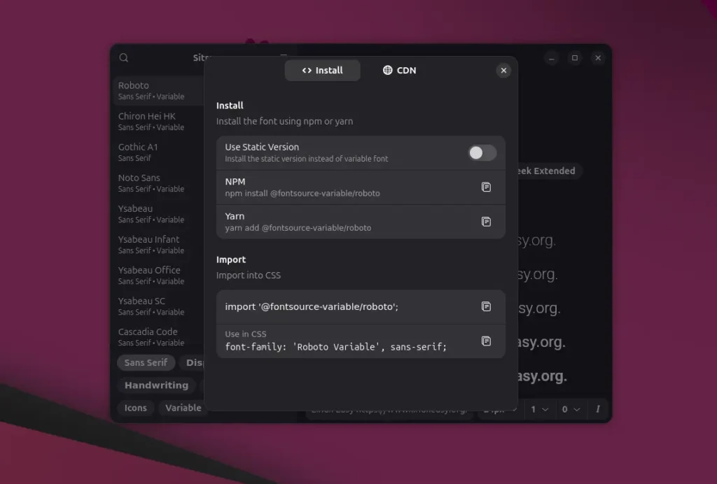 Sitra ubuntu preferenze