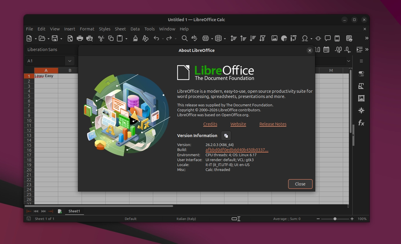 libreoffice 26.2 linux