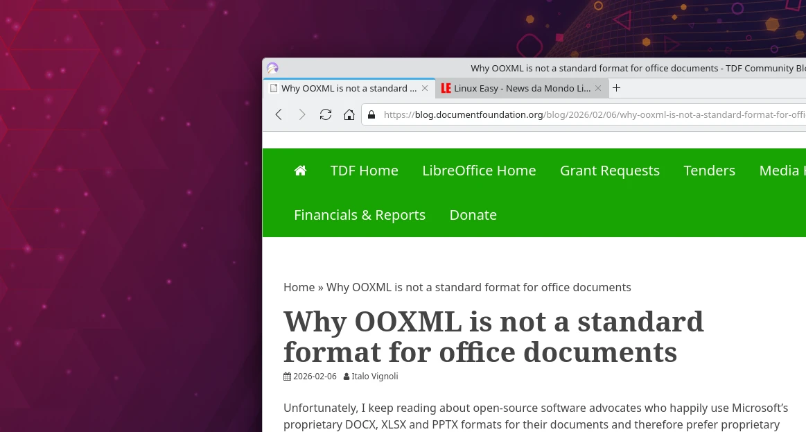 why ooxml is not a standard format for office
