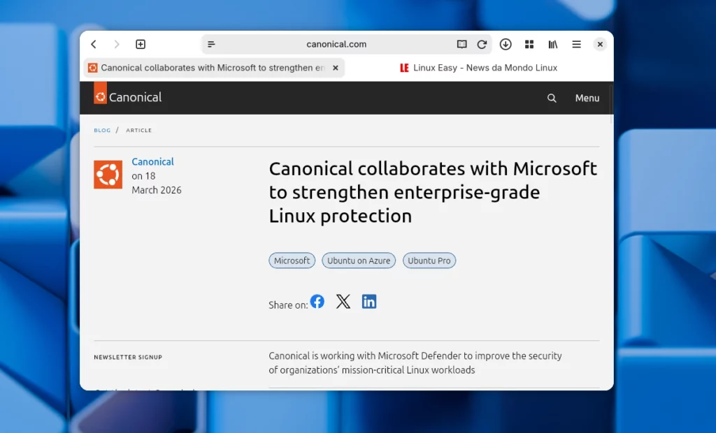 Canonical collaborates with Microsoft