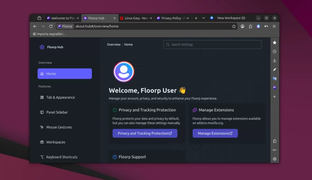 Floorp Browser Settings
