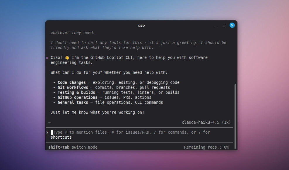 GitHub Copilot CLI Linux