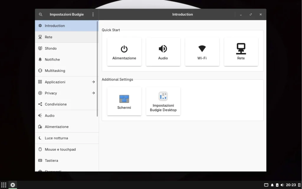 budgie desktop settings