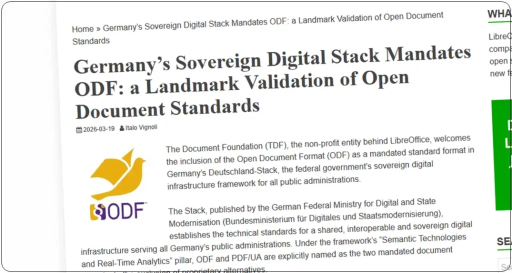 La Germania conferma ODF come standard obbligatorio