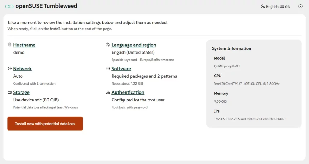 openSUSE presenta Agama 19 il nuovo installer web