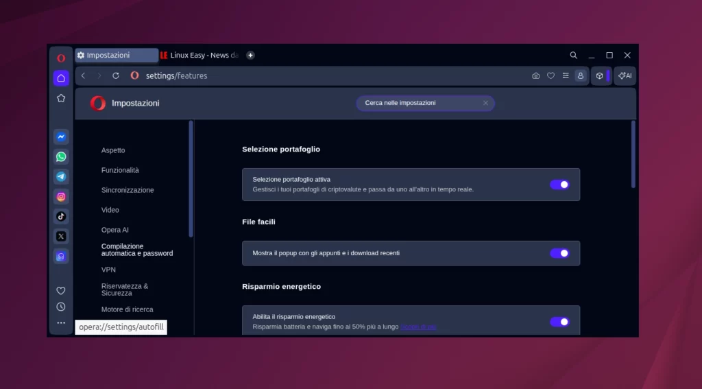 opera browser settings