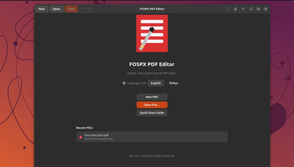 FOSPX PDF Editor Home