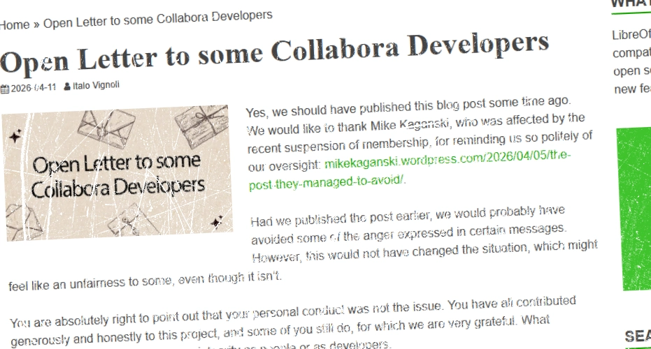 Open Letter to some Collabora Developers